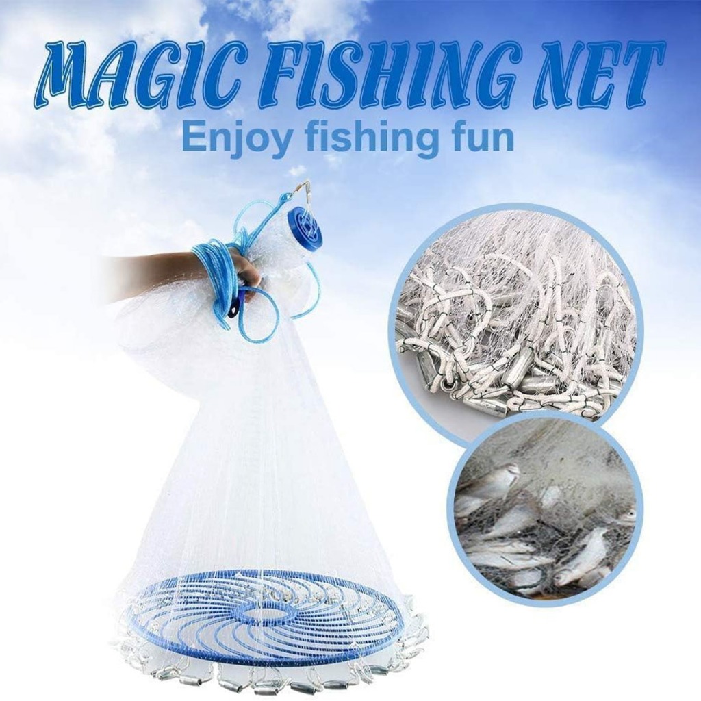Jala Ikan Fishing Net Bubu Ikan Hand Casting Fish Net Bubu Payung Nylon ...