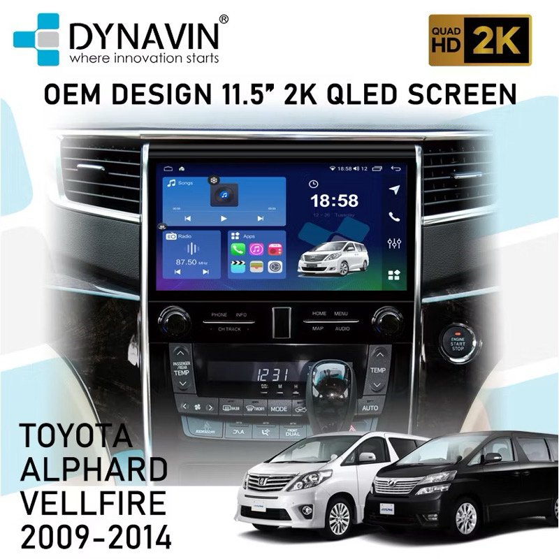 DYNAVIN DP-8 SERIES ALPHARD/VELLFIRE ANH20 09-14 11.5” 2K ANDROID ...