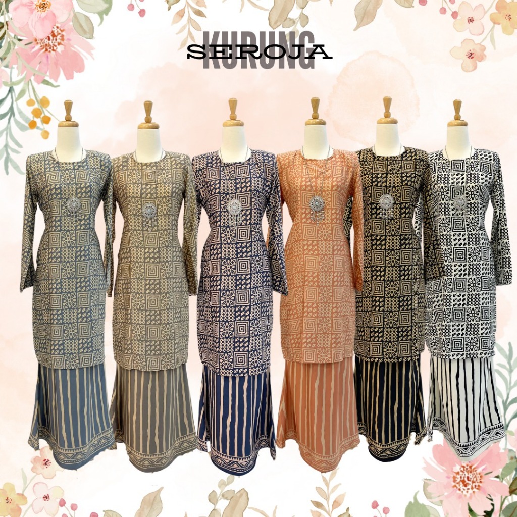 NEW DESIGN !! Kurung Moden Batik Seroja IN 6 Colour by MOFF2u | Shopee ...