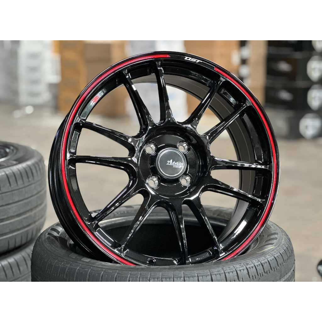NEW 17X7J Advanti Ameros Rim (set of 4) Black Red 4X100 for Vios Yaris ...
