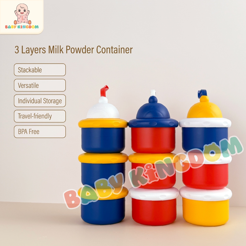 3 Layers Baby Portable Stackable Milk Powder Container (RANDOM COLORS ...