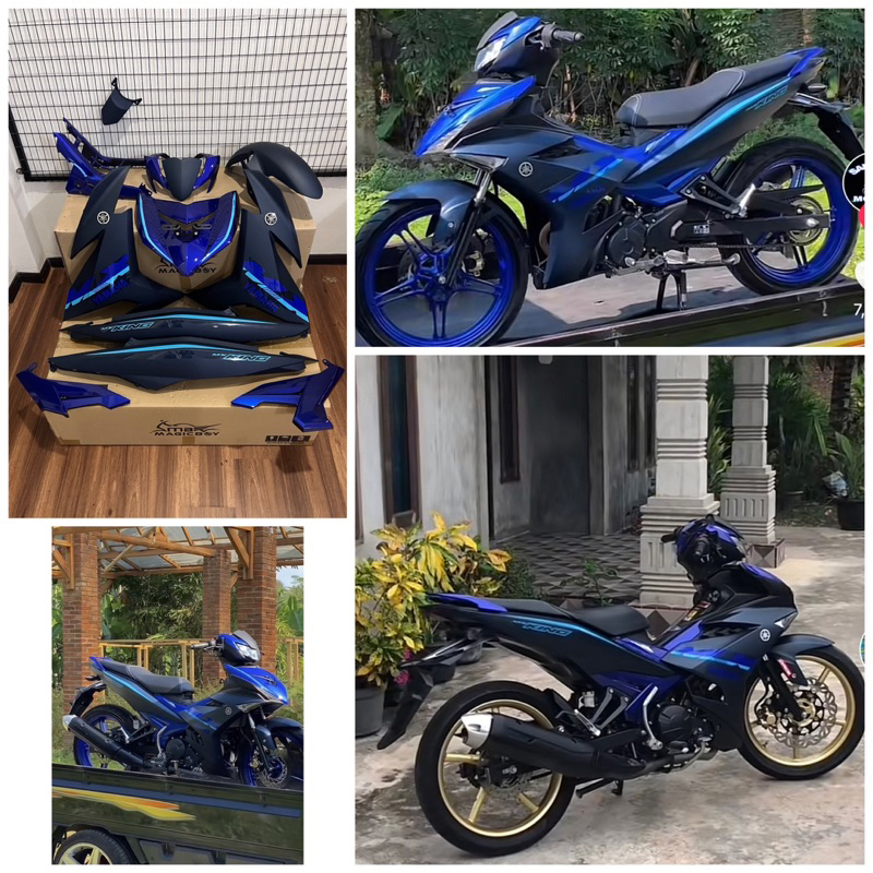 JL COVERSET Y15ZR V1 V2 MX KING 2022 GP BLUE BIRU MALIBU CUSTOM Siap ...