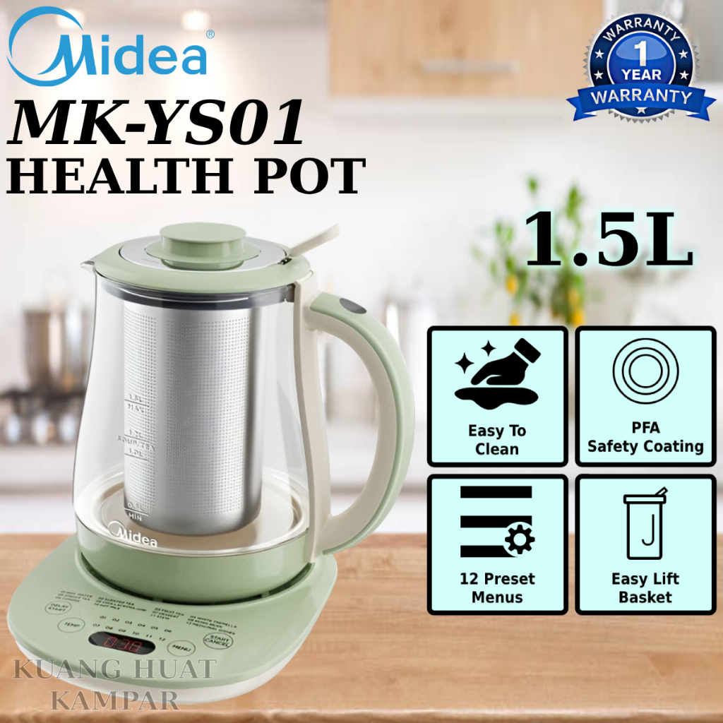 MIDEA 1.5L HEALTHY / HEALTH POT / KETTLE WITH 12 PRESET PROGRAMS MK ...