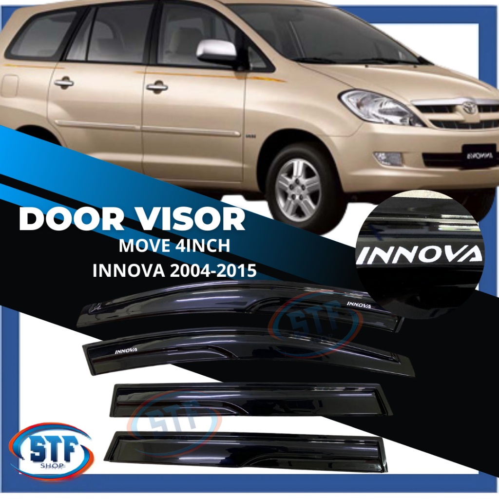 Toyota Innova 2004-2015 Door Visor Air Press Window Transparent Style ...