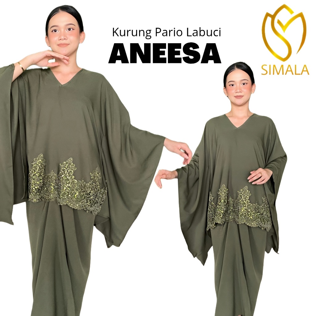 ( RAYA 2025 ) ANEESA Kurung Pario LABUCI Lace by SIMALA Kurung Pario ...
