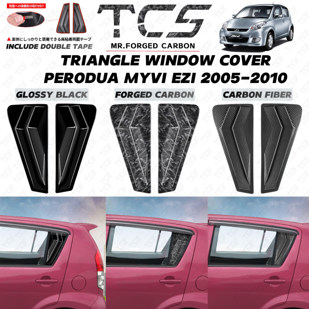 TCS PERODUA MYVI EZI 2005-2010 CAR TRIANGLE WINDOW COVER MUSTANG DESIGN ...