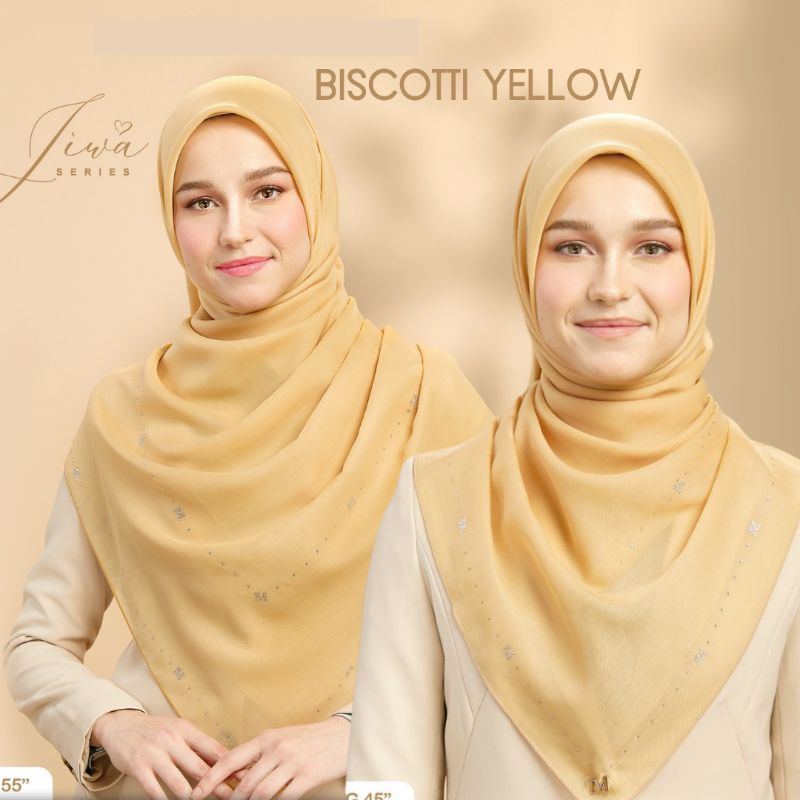 MINAZ JIWA | IRIS Bawal Plain Stone • Bidang 45" dan 55" Tudung Labuh