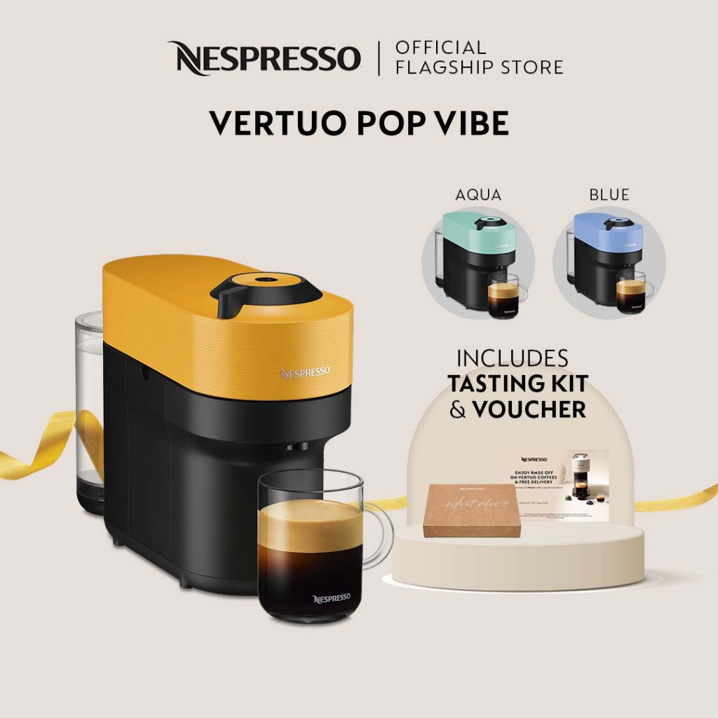 Nespresso Vertuo Pop Colourful Coffee Machine Set | Compact & Modern ...