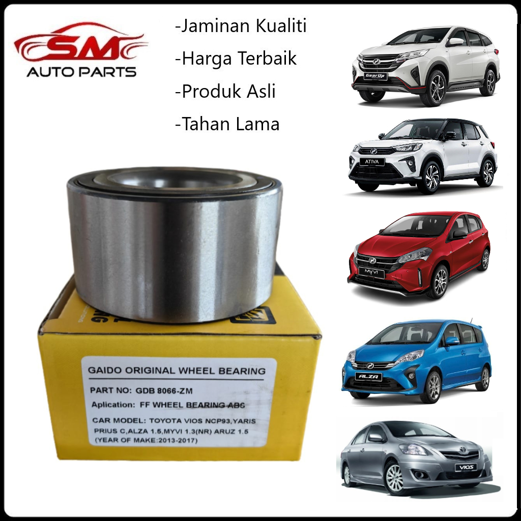 Gaido Front Wheel Bearing - Toyota Vios NCP93 Yaris NCP91 Perodua Alza ...