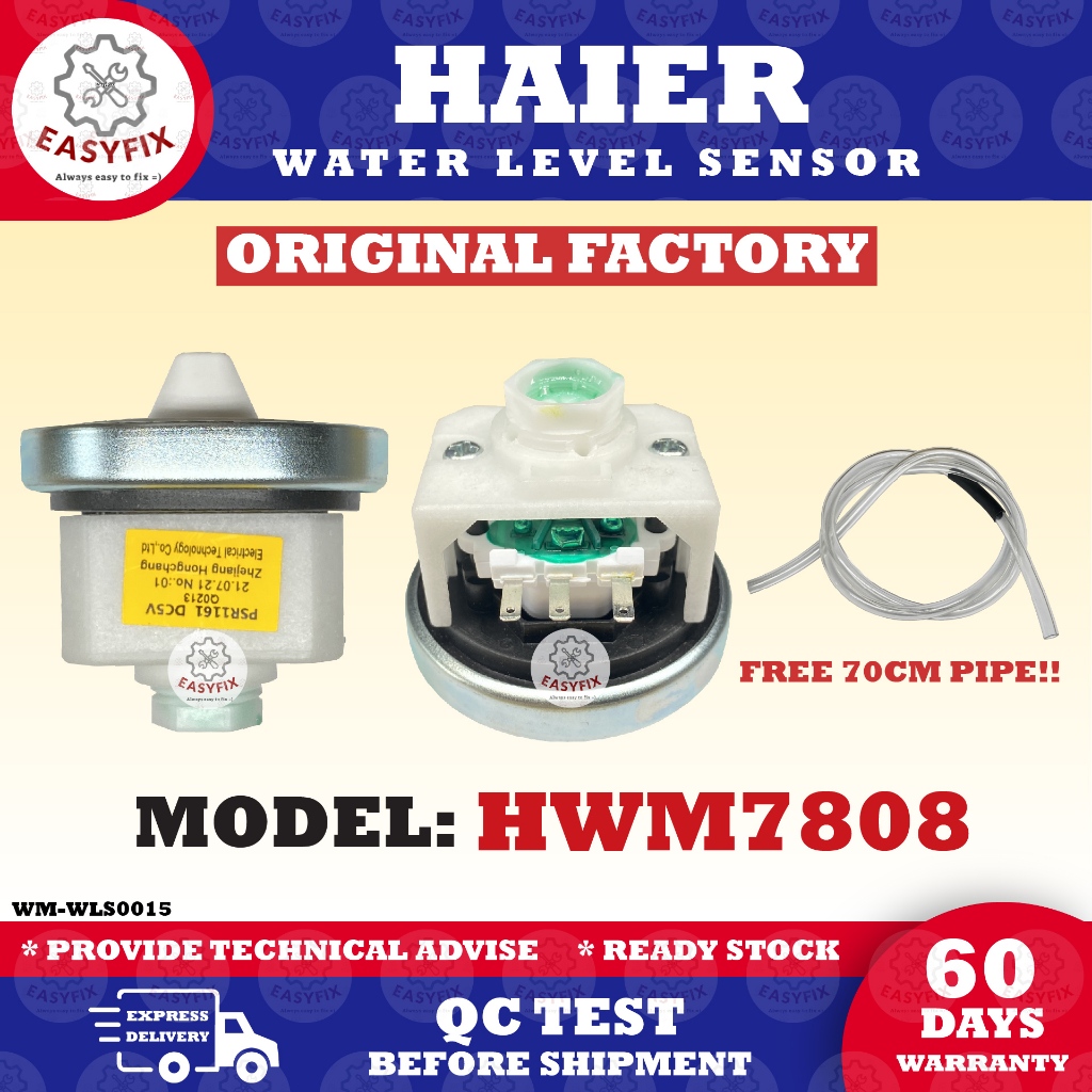 HWM7808 HAIER WASHING MACHINE WATER LEVEL SENSOR (SENSOR LEVEL AIR) HWM ...