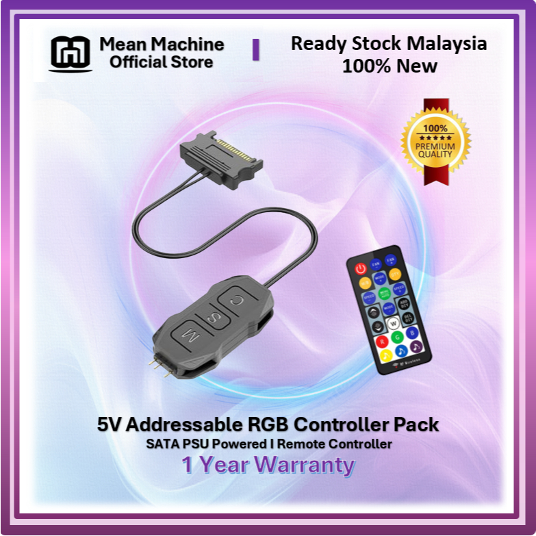 MMAC 3 Pin 5V Addressable RGB aRGB Remote Controller 2 in 1 Pack ...