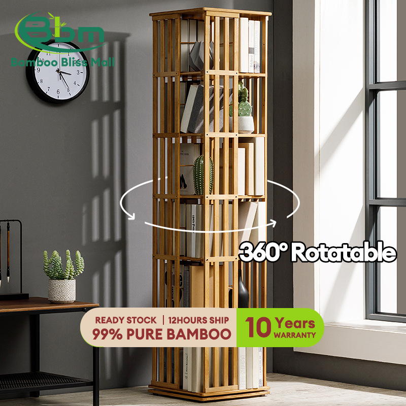 BBM Bamboo Bookshelf Rak Buku Murah Storage Rack Display Cabinet ...