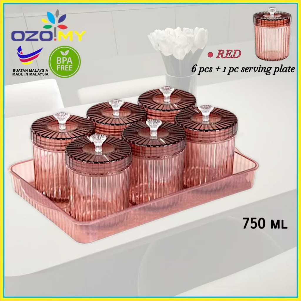 OZO 6pcs Bekas Kuih Raya Set 750ml / Cookies Container Set/ Bekas Kuih ...