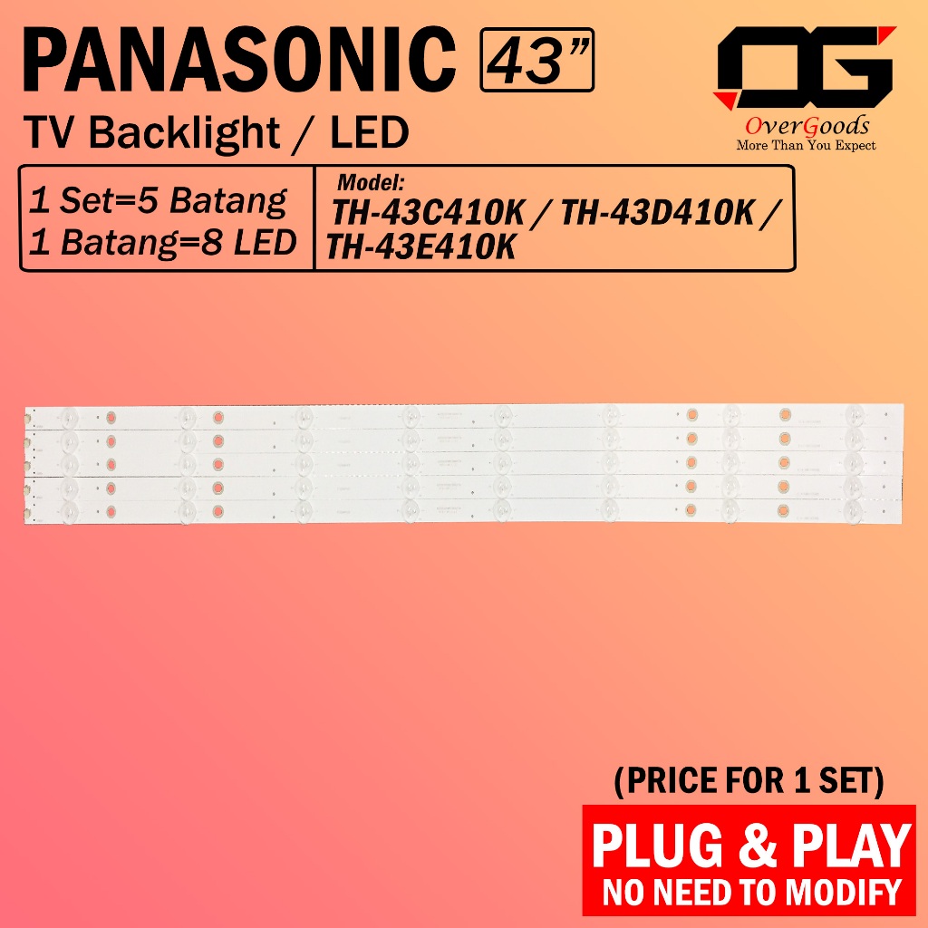 PANASONIC 43 Inch TH-43C410K / TH-43D410K / TH-43E410K LED Backlight TV ...