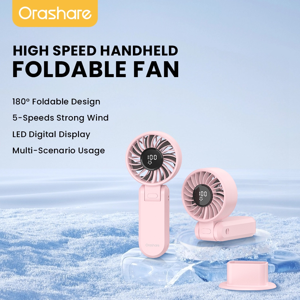 Orashare HF10 Portable Handheld Fan Foldable 4000mAh 11H Rechargeable ...