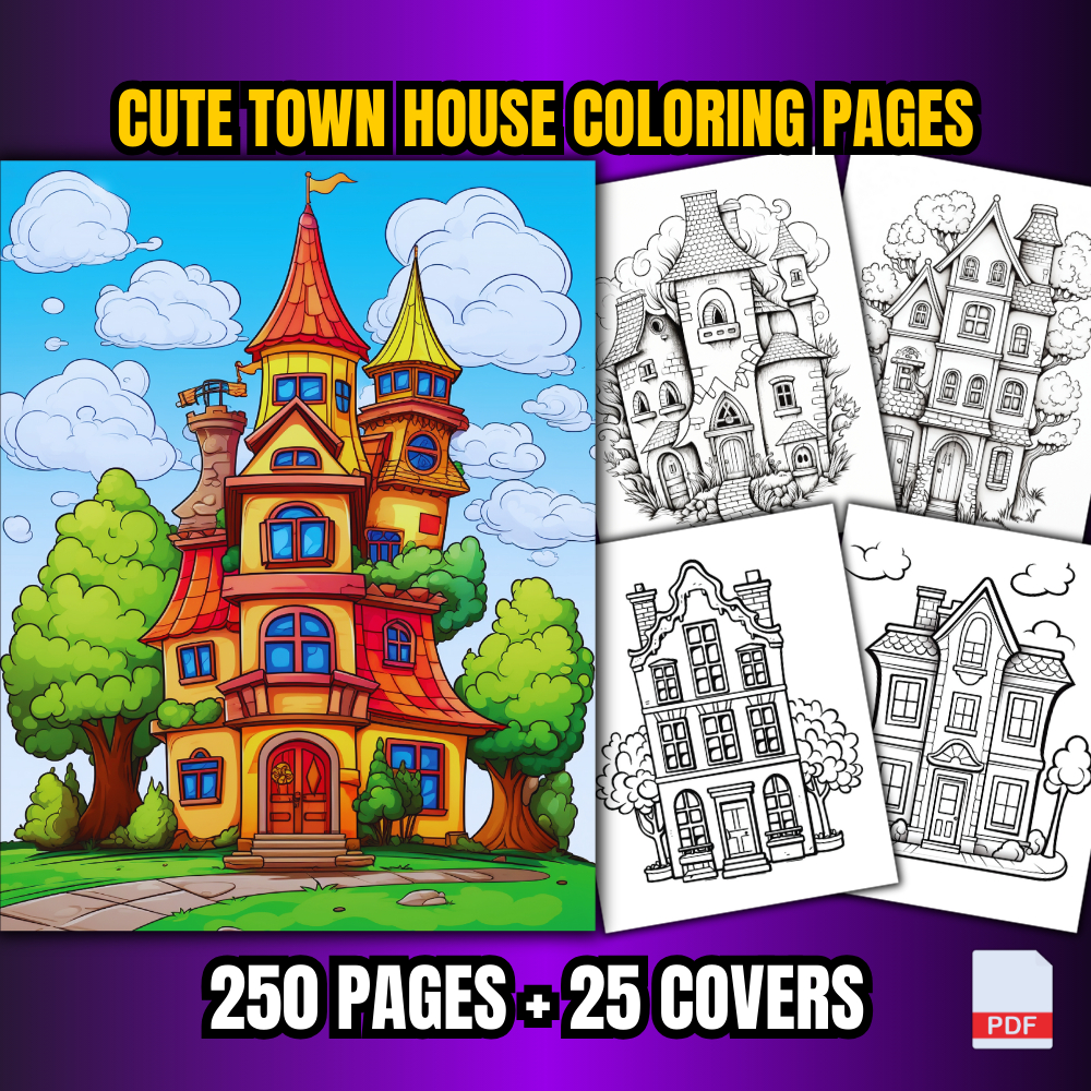 [PDF] 250 Cute Town House Coloring Pages For Adults | Shopee Malaysia