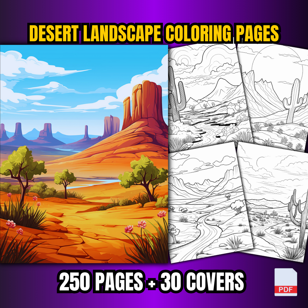 [PDF] 250 Desert Landscape Coloring Pages For Adults | Shopee Malaysia
