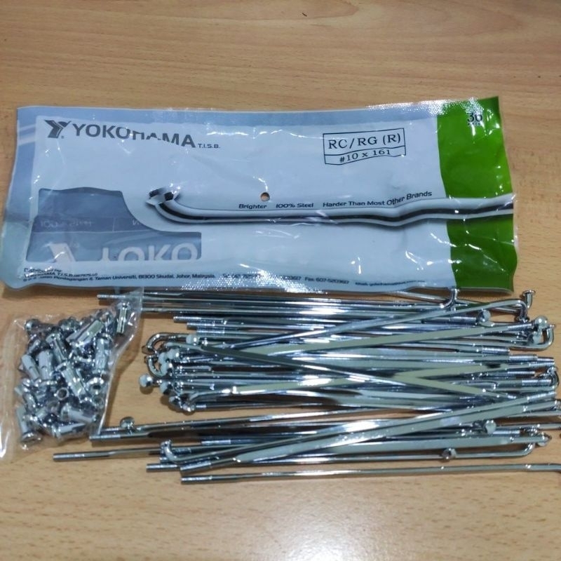YOKOHAMA SPOKE CHROME NICKEL SET LIDI TIM JEJARI RC/RG (100% ORIGINAL ...