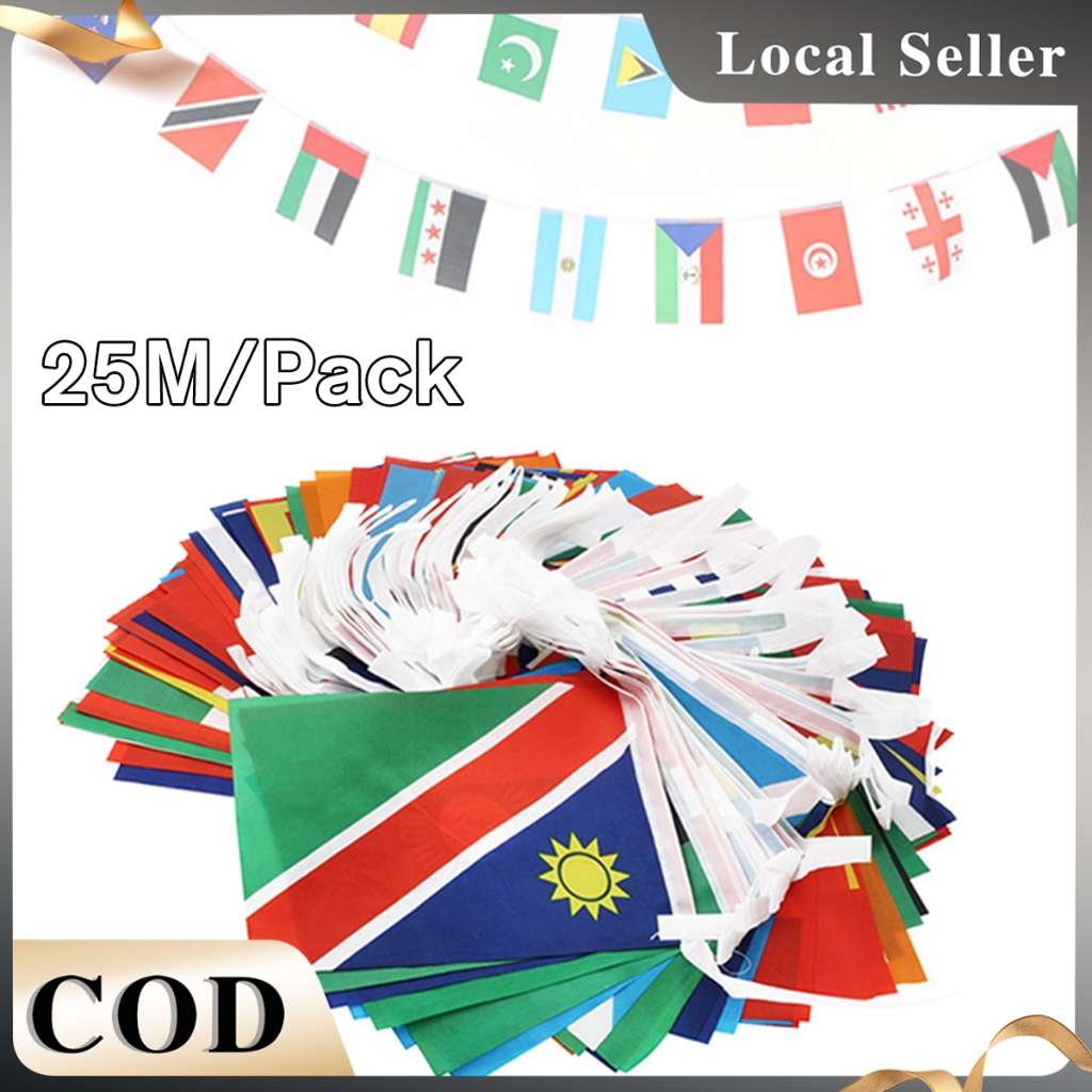 Barbados Bunting - Caribbean - 9 Metre Bunting - Polyester - 30 Flags Per 9M Length - FlagSuperstore - Foto 5