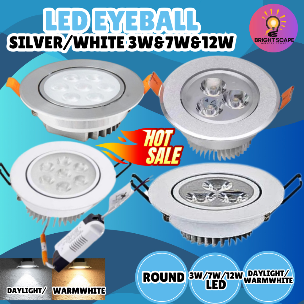 🔥HOT🔥 LED Recessed Eyeball 3W | 7W | 12W LED Spotlight Recessed Light ...