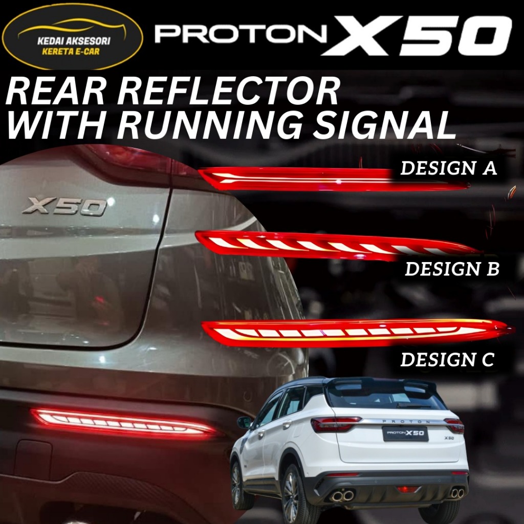 Proton X50 Reflector V2 Rear Bumper LED DRL Fog Lamp Welcome Light ...