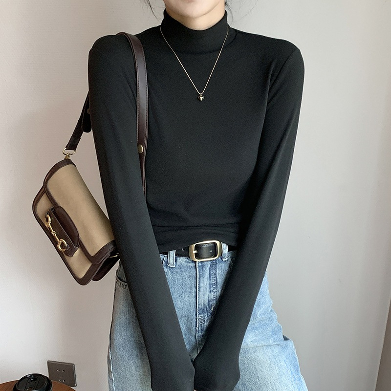 MOF Exclusive Women Casual Long Sleeve Turtle Neck High Collar Inner ...