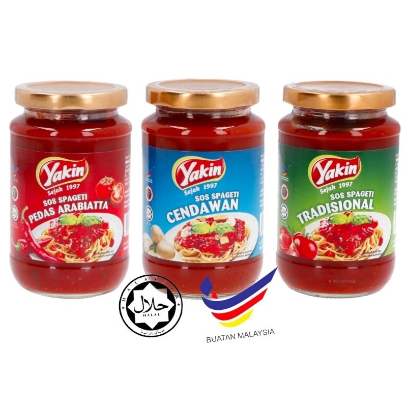 YAKIN Halal Sos Spaghetti Mushrooms / Arabiatta /Traditional 350g ...