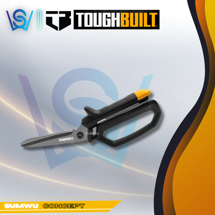 TOUGHBUILT 11" Micro-serrated Open Handle Spring Assisted Scissors ...