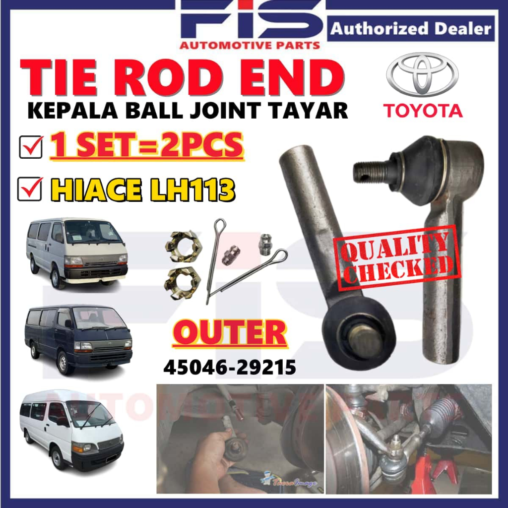 FIS Steering Rack Tie Rod End Outer Toyota Hiace LH113 Kepala Ball ...