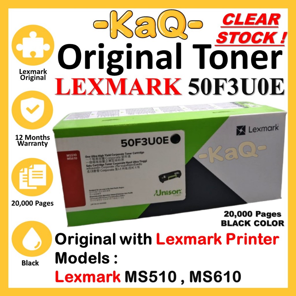 Original 20K MS510 MS610 Lexmark 50F3U0E 503 503H 503HE 503U 503UE ...