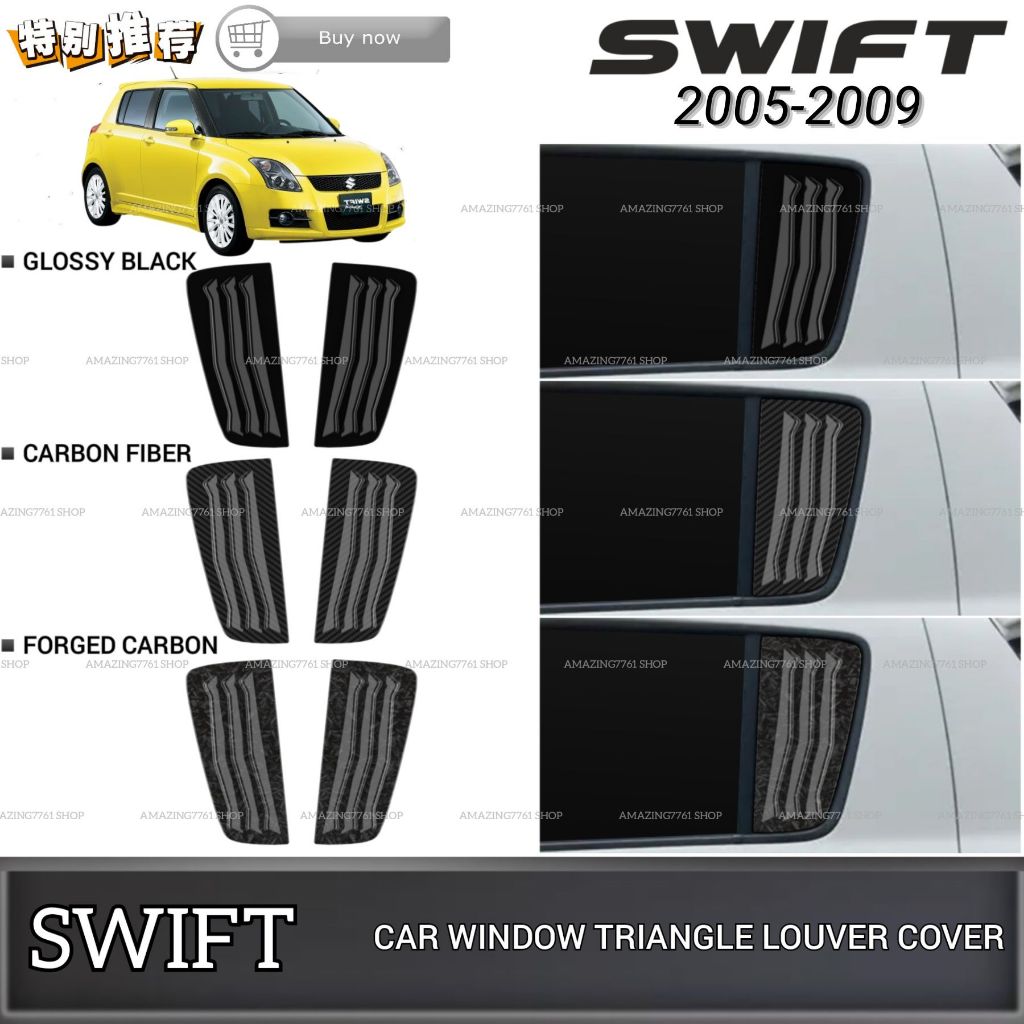 AMAZING SUZUKI SWIFT 2005-2009 CAR WINDOW TRIANGLE LOUVER COVER ...
