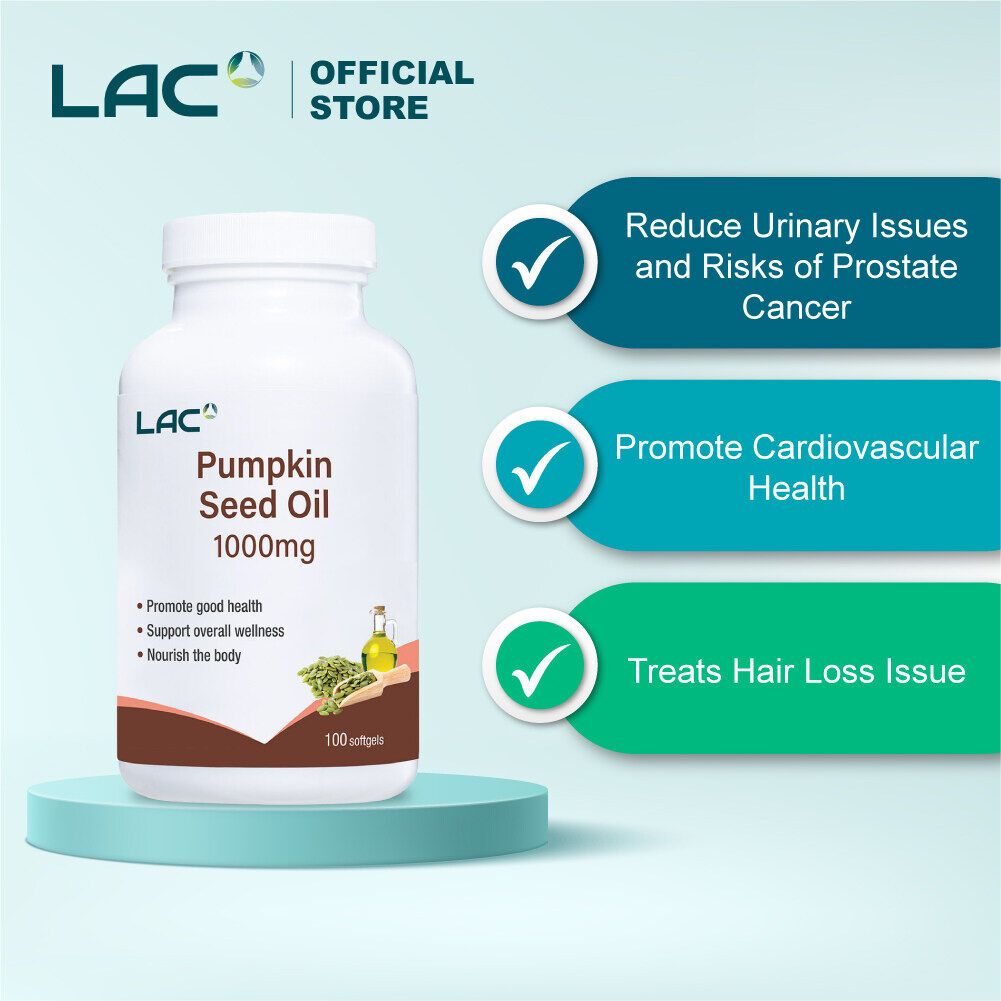 Pumpkin Seed Oil 1000mg Softgels - 100 Caps, Emulsified Dry Formula, Exp 2026