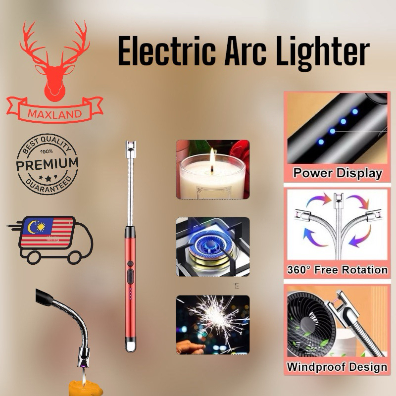 Stove Gas Lighter Pemetik Api Gas Electric Arc Lighter Windproof ...