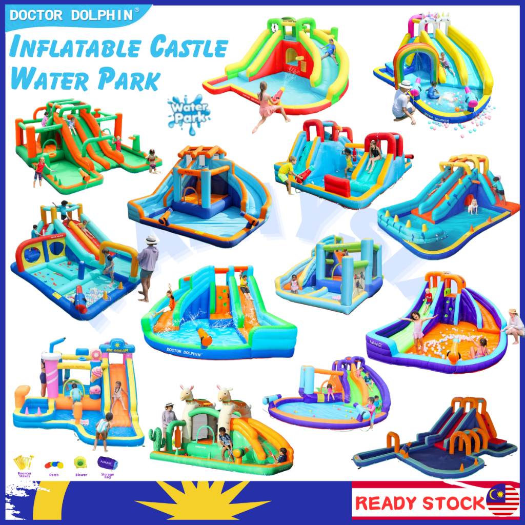 🔥READY STOCK🔥 Inflatable Castle outdoor lawn water park kids Bounce ...