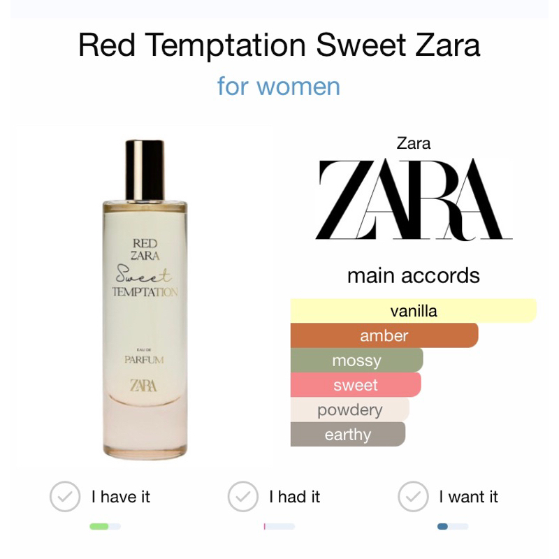 ZARA ROSE GOURMAND HYNOPTIC VANILLA SUPREME VANILLA RED