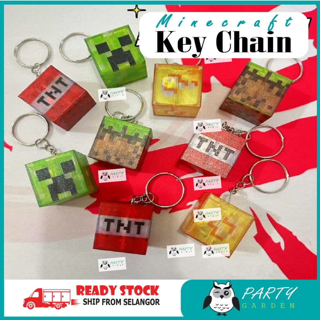 Minecraft Souvenir Key Chain with Light Creeper TNT Land birthday game ...