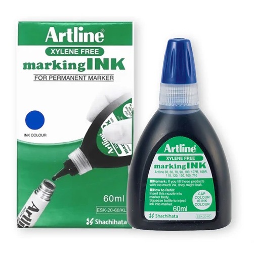 Artline Blue 60ml Permanent Marker Refill Ink / Refill Ink For Artline ...