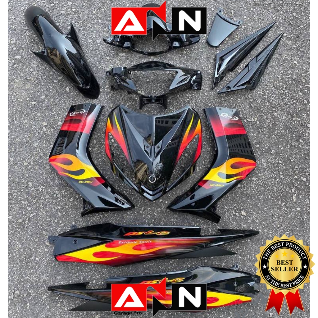 COVERSET ORIGINAL HONG LEONG YAMAHA (HLY) LC LC135 V1 HITAM API - READY ...