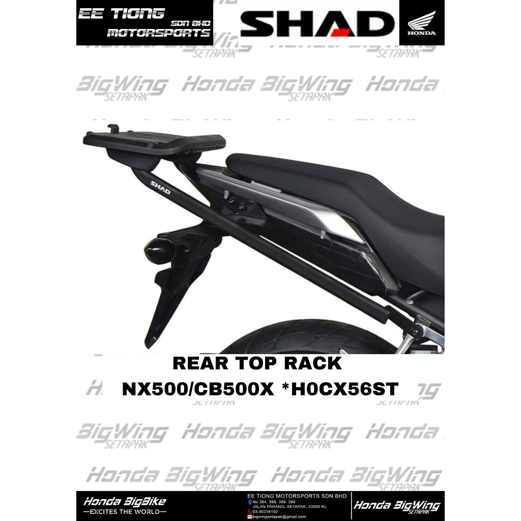 SHAD REAR TOP RACK *H0CX56ST FOR HONDA NX500 / CB500X-16 OFFER PROMOSI ...
