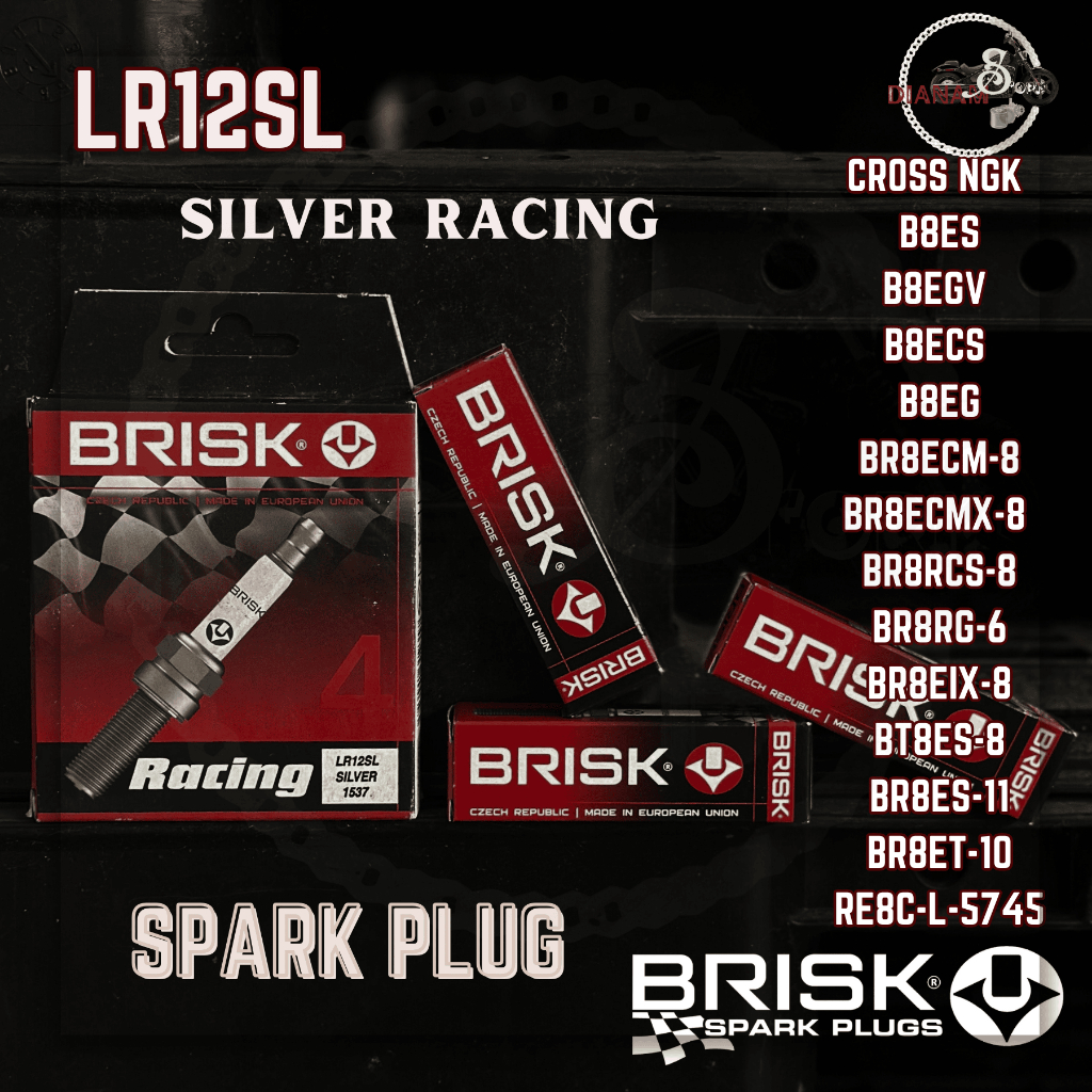 BRISK SPARK PLUG SILVER RACING LR12SL FOR APRILIA HONDA HUSQVARNA ...
