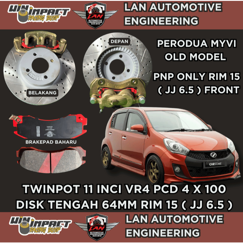 [DEPAN SAHAJA] TWINPORT VR4 DENGAN CALIPER DISC BRAKE 11INCH PRICE FOR ...