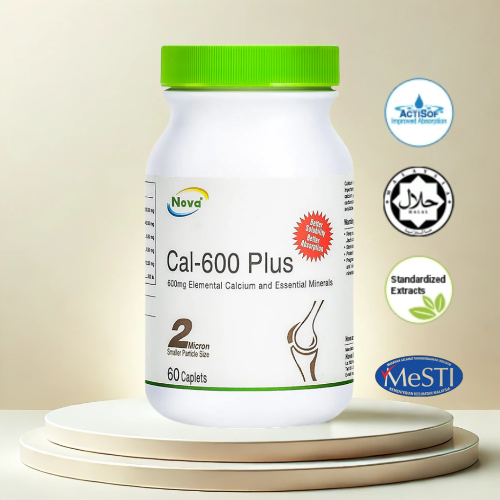 NOVA Cal 600 Plus 60s – Calcium 600mg with Vitamin D3 & Minerals for ...