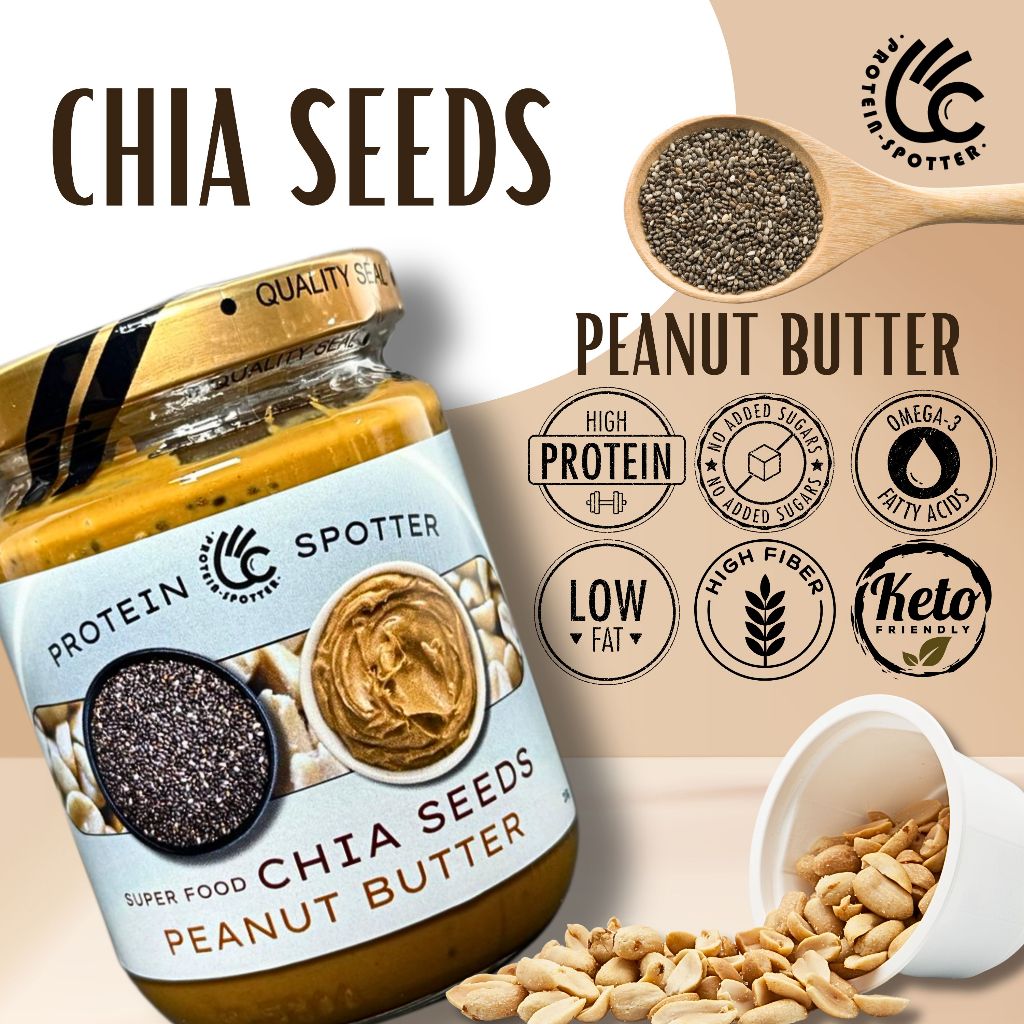 Protein-Spotter Chia Seeds Peanut Butter/Nut Butter 210g High Protein ...