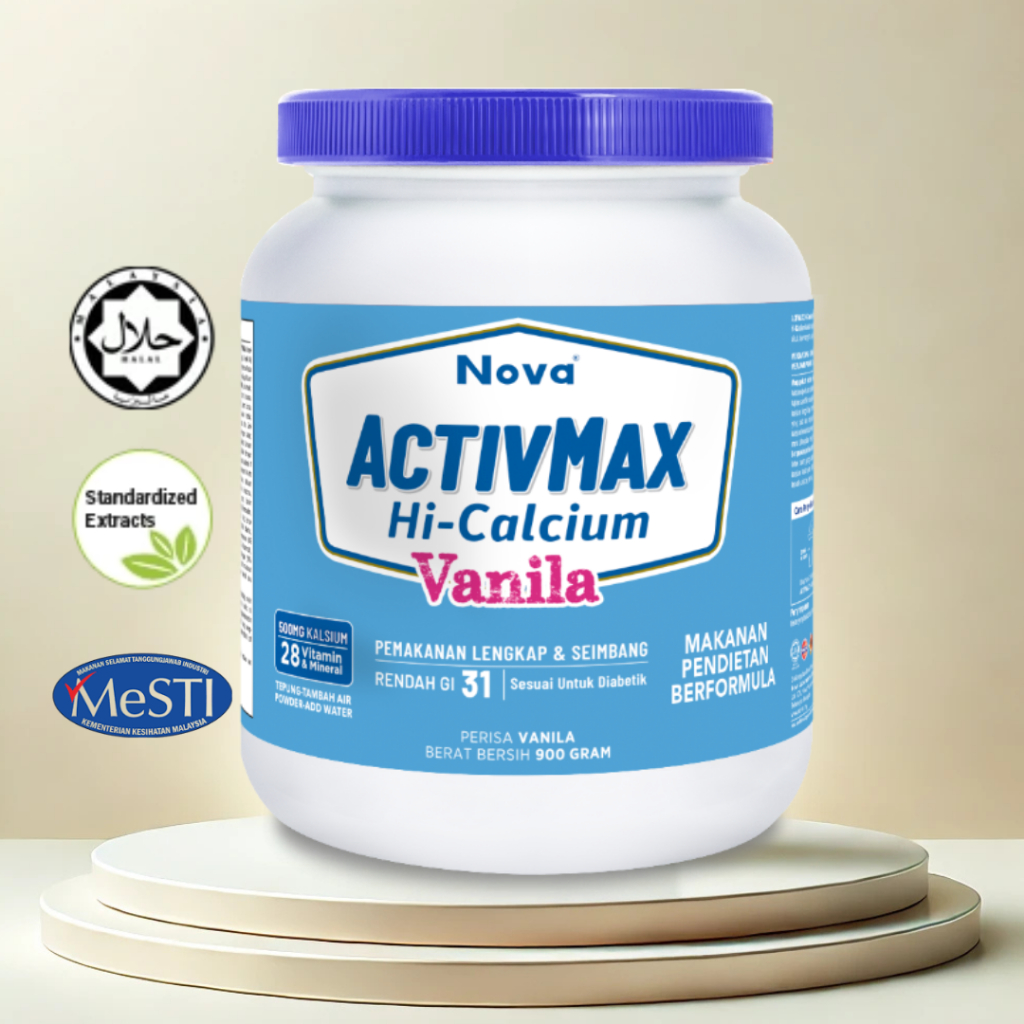 NOVA Activmax High Calcium Vanilla 900g – Low GI Meal Replacement with ...