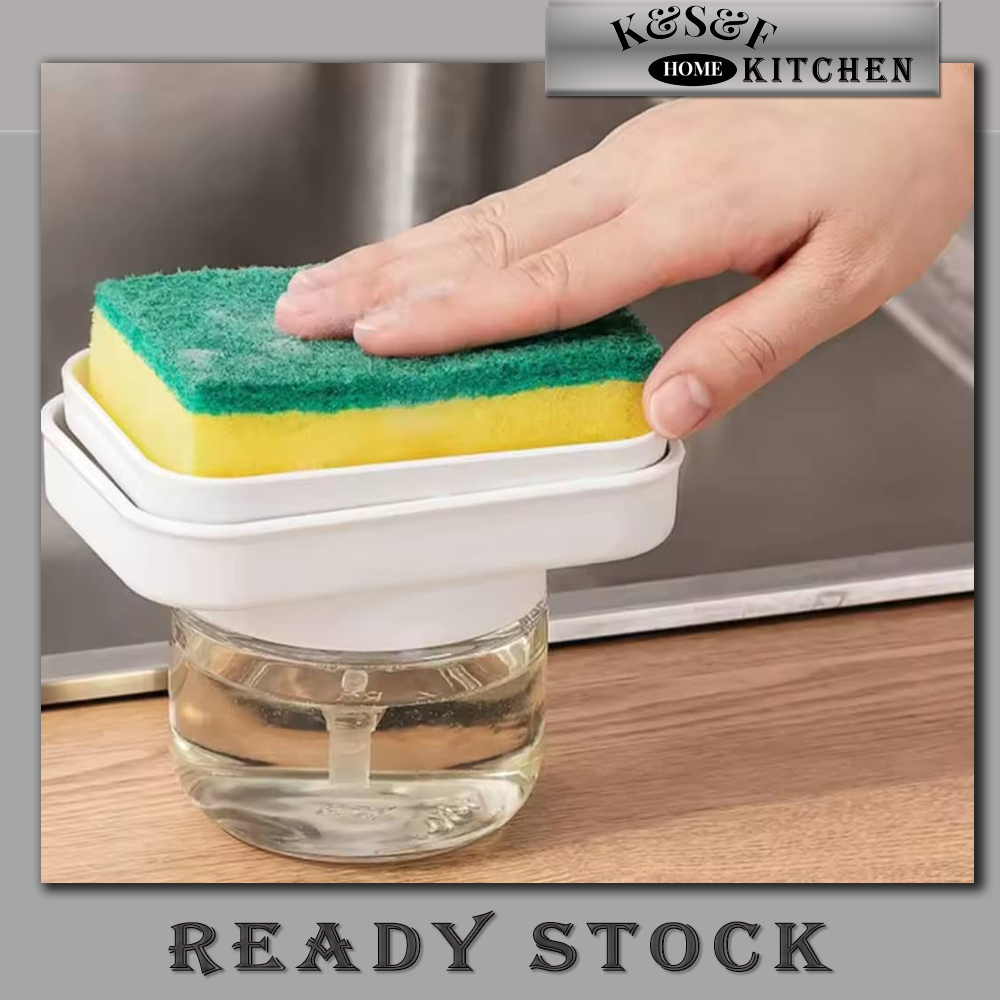280ml Press Automatic Liquid Dishwashing Soap Box Glass Bottle Kitchen ...