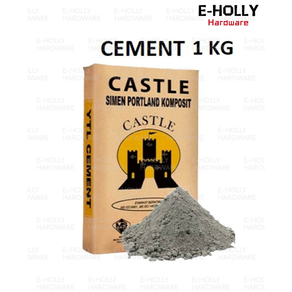 EHOLLY 1KG PACK YTL CASLTE CEMENT Simen Kelabu Bina Rumah Tampal Retak ...