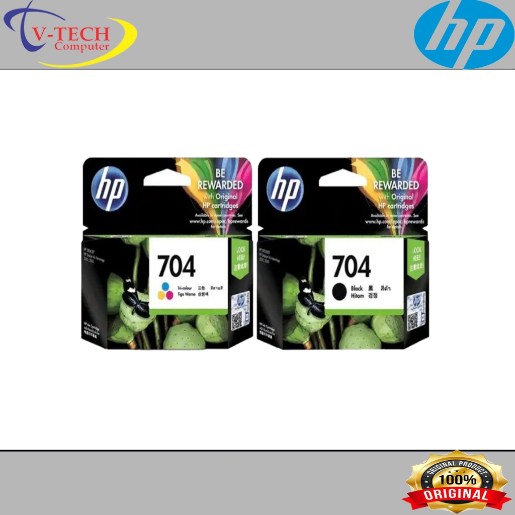 Hp Original Ink 704 Black / Color | Shopee Malaysia
