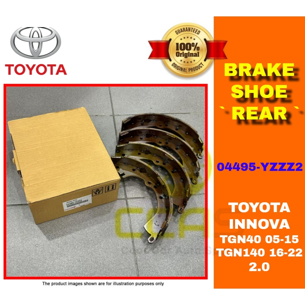100% ORIGINAL TOYOTA REAR BRAKE SHOE INNOVA TGN40 TGN140 2.0 - 04495 ...