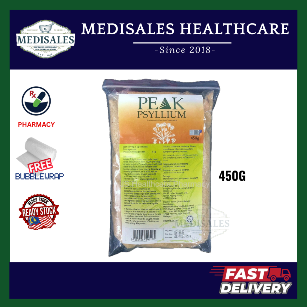 PEAK 100% PURE PSYLLIUM HUSK 450G (EXP 06/2027) | Shopee Malaysia