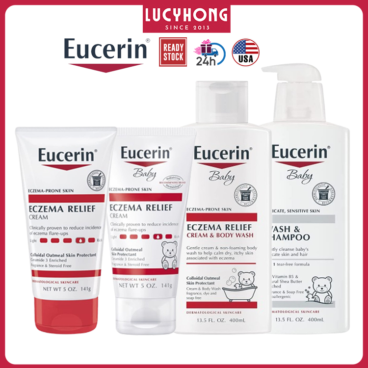 Eucerin Baby Eczema Relief Cream / Relief Cream & Body Wash / Wash and ...